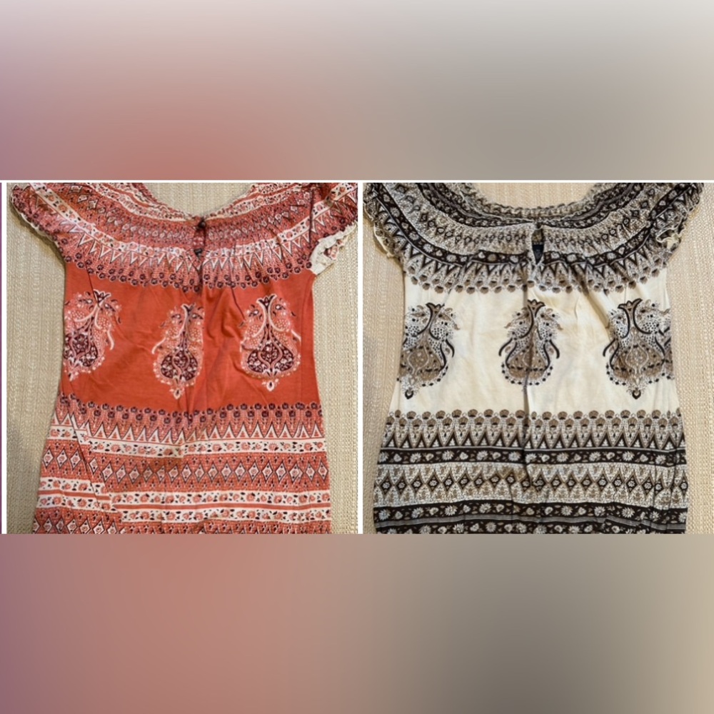 2 Lucky Brand Off the Shoulder Shirts Size XS